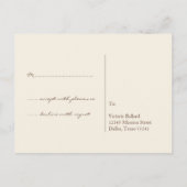 Espresso brown RSVPシンプルの結婚応答カード インビテーションポストカード (裏面)