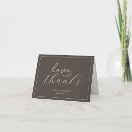 Espresso Brown Script Classic Minimalist Wedding サンキューカード