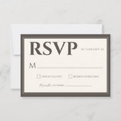 Espresso Brown Script Classic Minimalist Wedding 出欠カード (正面)
