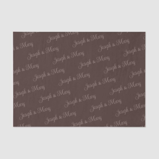 Espresso Brown & Soft Stone Golf Course Wedding 薄葉紙 (正面)