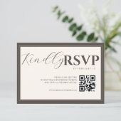 Espresso Classic Minimalist Wedding QR Code RSVP (スタンド正面)