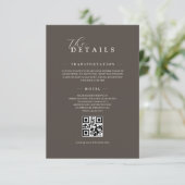 Espresso Classic Minimalist Wedding QR Details エンクロージャーカード (スタンド正面)