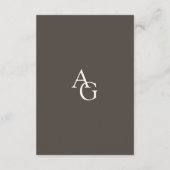 Espresso Classic Minimalist Wedding QR Details エンクロージャーカード (裏面)