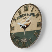 Espresso Coffee Cocktail Bar Decor ラージ壁時計 (傾斜)