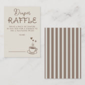 Espresso Coffee Diaper Raffle Baby Shower Ticket エンクロージャーカード (正面/裏面)