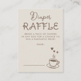 Espresso Coffee Diaper Raffle Baby Shower Ticket エンクロージャーカード