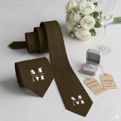Espresso | Custom Monogram Wedding Groomsmen  ネクタイ