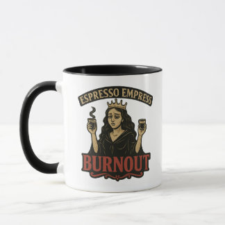 Espresso Empress Burnout Vintage Illustration Mug マグカップ