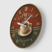 Espresso Italiano Coffee ラージ壁時計 (傾斜)