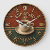 Espresso Italiano Coffee ラージ壁時計 (正面)