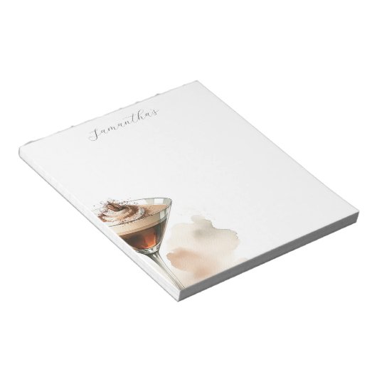 Espresso Martiniパーソナライズされたをテーマにしたメモ帳 ノートパッド (アングル)