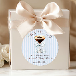 Espresso Martini Baby Shower Thank you Sticker ラウンドシール