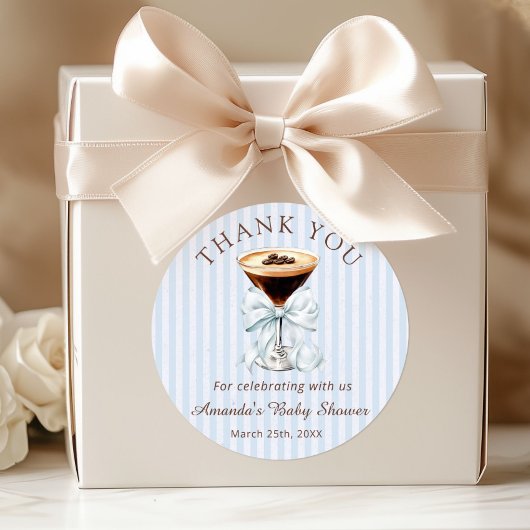 Espresso Martini Baby Shower Thank you Sticker ラウンドシール