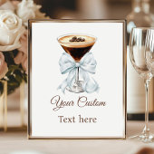 Espresso Martini Blue Coquette Bow Custom Sign ポスター