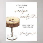 Espresso Martini Bridal Recipe Cards Sign, Recipe  ポスター (正面)