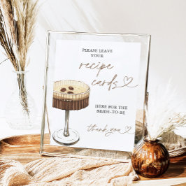 Espresso Martini Bridal Recipe Cards Sign, Recipe  ポスター
