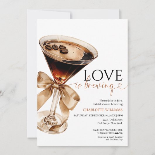 Espresso Martini Bridal Shower 招待状 (正面)