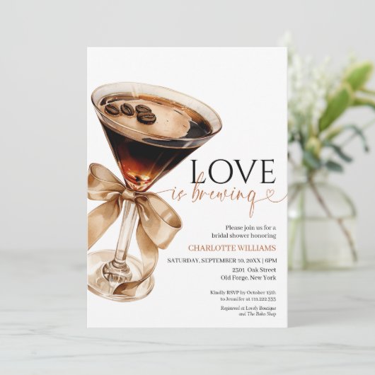 Espresso Martini Bridal Shower 招待状 (スタンド正面)