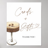 Espresso Martini Bridal Shower Cards & Gifts Sign ポスター (正面)