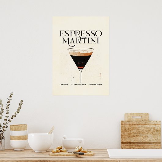 Espresso Martini Cocktail Poster Classic ポスター (キッチン)