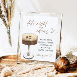 Espresso Martini Date Night Ideas Sign ポスター