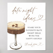 Espresso Martini Date Night Ideas Sign ポスター (正面)