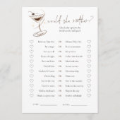 Espresso Martini Doodle Bridal Shower Game 招待状 (正面)