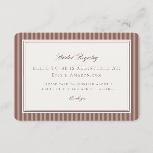 Espresso Martini Love Brewing Bridal Registry エンクロージャーカード (正面)