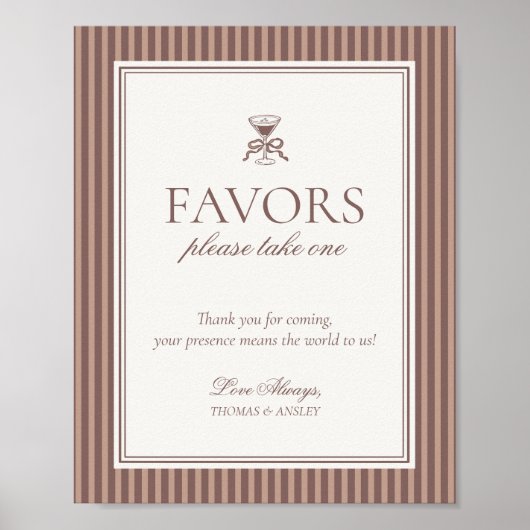 Espresso Martini Love Brewing Wedding Favors Sign ポスター (正面)