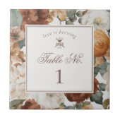 Espresso Martini Love Brewing Wedding Table Number タイル (正面)