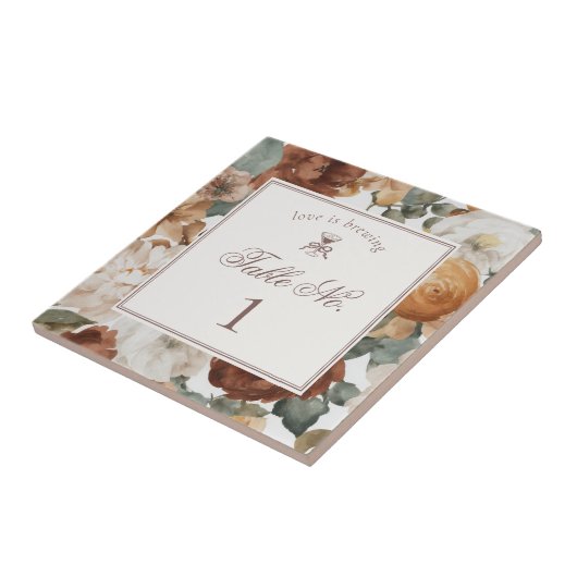 Espresso Martini Love Brewing Wedding Table Number タイル (側面)