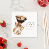 Espresso Martini Love Is Brewing Bridal Shower スタンダードカクテルナプキン (インサイチュ)