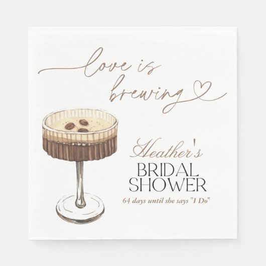 Espresso Martini Love Is Brewing Bridal Shower  スタンダードランチョンナプキン (正面)