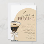 Espresso Martini Love is Brewing Bridal Shower 招待状 (正面)