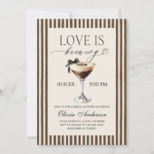 Espresso Martini Love Is Brewing Bridal Shower 招待状 (正面)