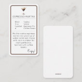 Espresso Martini Mini Cocktail Recipe Card エンクロージャーカード (正面/裏面)