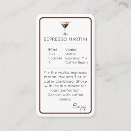 Espresso Martini Mini Cocktail Recipe Card エンクロージャーカード