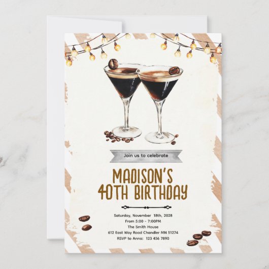 Espresso Martini party invitation 招待状 (正面)