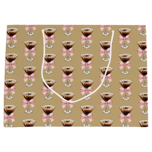Espresso Martini Pattern ラージペーパーバッグ (正面)