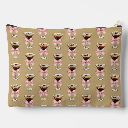 Espresso Martini Pattern Brown アクセサリーポーチ (裏面)