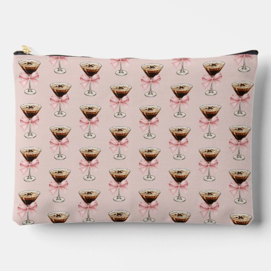 Espresso Martini Pattern Pink アクセサリーポーチ (正面)