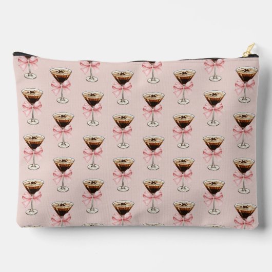 Espresso Martini Pattern Pink アクセサリーポーチ (裏面)