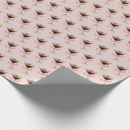 Espresso Martini Pattern Pink ラッピングペーパー (角)