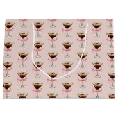 Espresso Martini Pattern Pink ラージペーパーバッグ (正面)