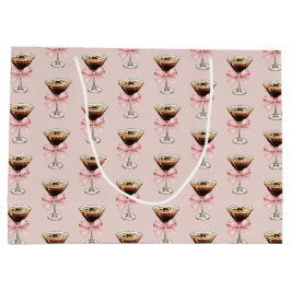 Espresso Martini Pattern Pink ラージペーパーバッグ