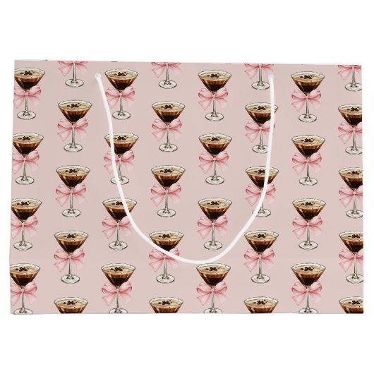 Espresso Martini Pattern Pink ラージペーパーバッグ (裏面)