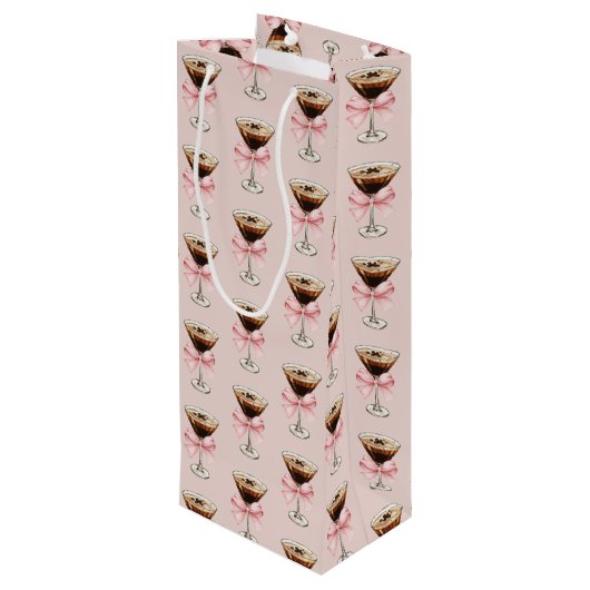 Espresso Martini Pattern Pink ワインギフトバッグ (裏面アングル)