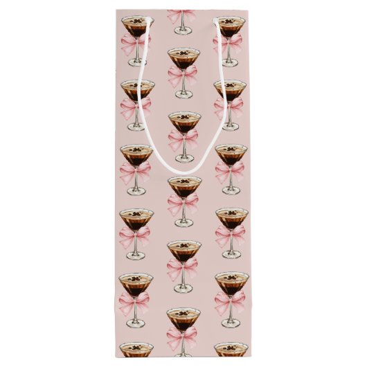 Espresso Martini Pattern Pink ワインギフトバッグ (裏面)