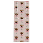Espresso Martini Pattern Pink ワインギフトバッグ (正面)
