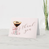Espresso Martini Pink Coquette Bow サンキューカード (正面)
